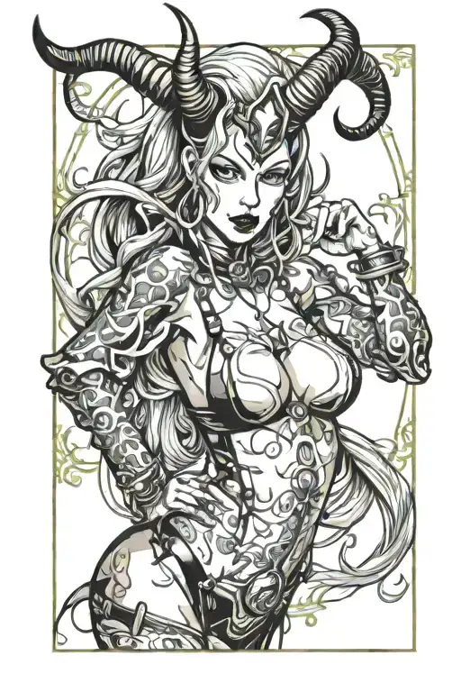 Sexy Evil Woman With Horn