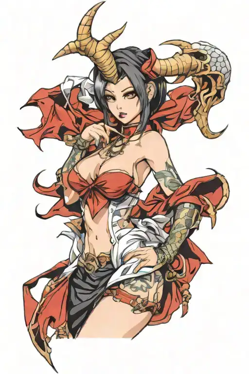 Sexy Evil Woman With Horn