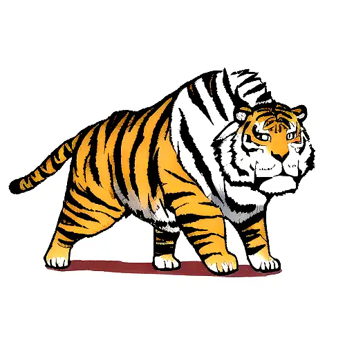 Anime Character Dressed As A School Student With A Tiger Companion