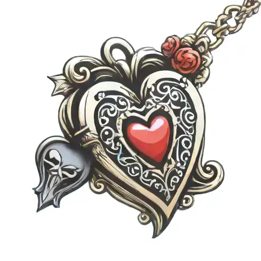 Gothic Cartoon Heart Shaped Locket