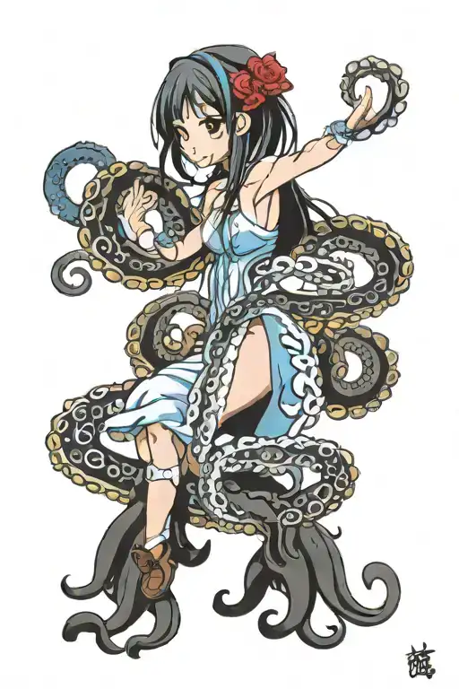 Cool Anime Girl Half Octopus