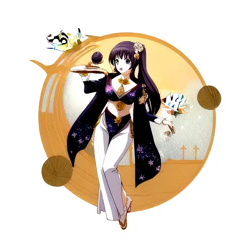 Lotus Flower And Moon With Stars