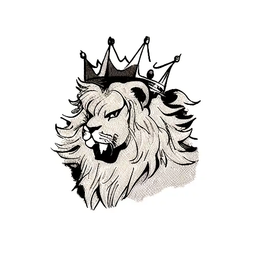 A Fierce Lion With A Crown Representing Strength And Leadership