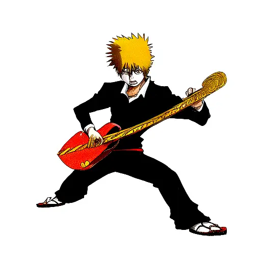 Ichigo From Bleach Doing A Slash Attqck Down