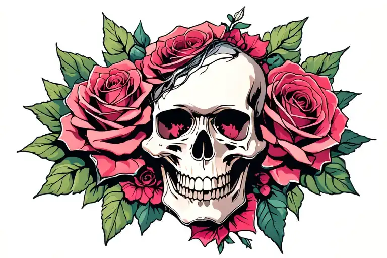 Skull With Rose