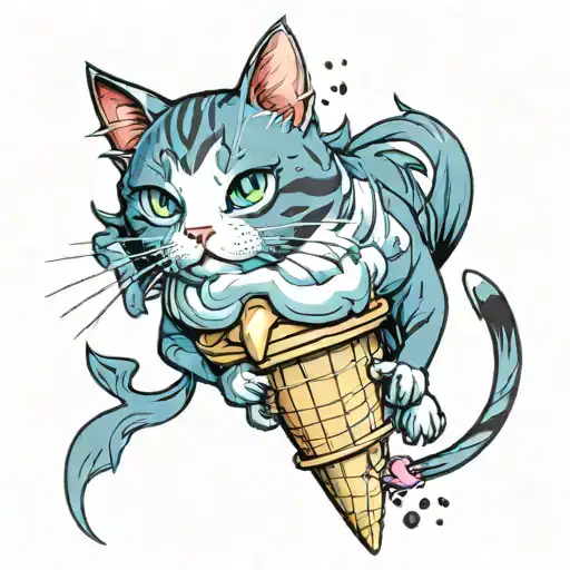 Cat In Ice Cream