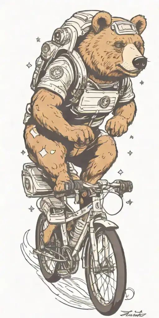 Outer Space Bicycling Bear