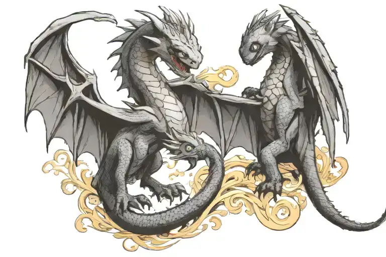 Paired Tattoo From The Cartoon How To Train A Dragon