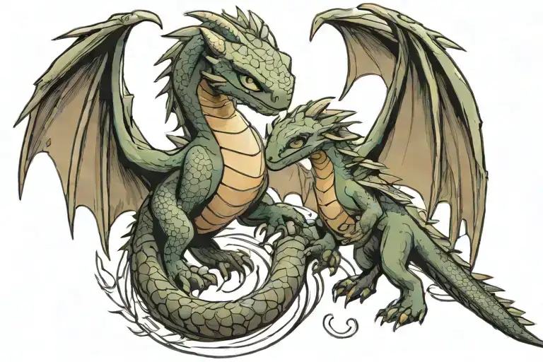 Paired Tattoo From The Cartoon How To Train A Dragon