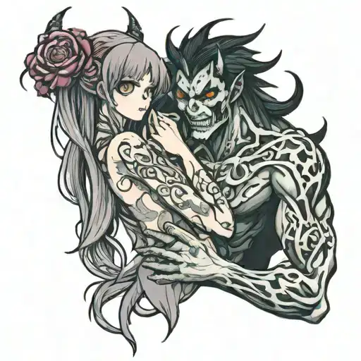 Demon Holding Pretty Girl