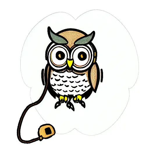 Owl Using Headphones