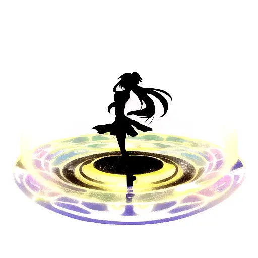 Silhouette Figure With Dark Energy Coming From Bottom Of Feet