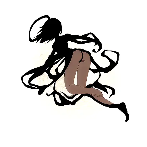 Silhouette Figure With Dark Energy Coming From Bottom Of Feet