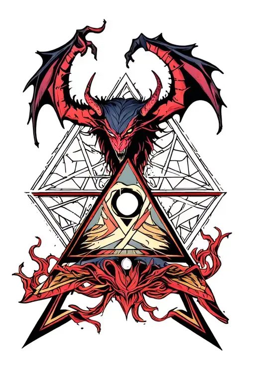 Illuminati Triangle With Demon