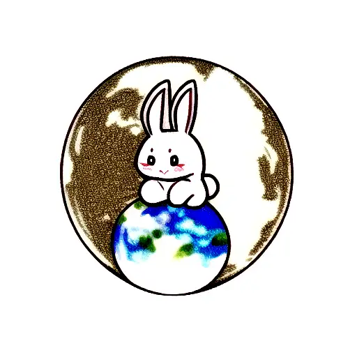 Bunny On A Moon