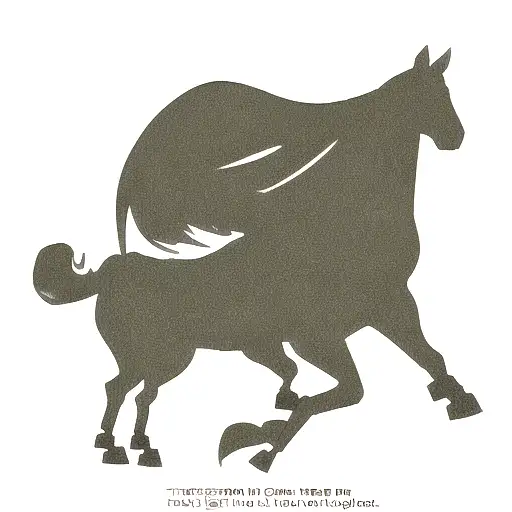 Musical Notes Forming A Horse Silhouette