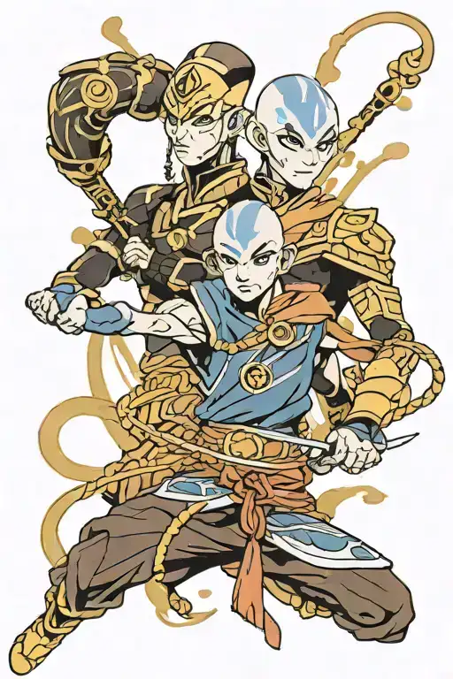 To And Lao From Avatar Legend Of Aang In And Yan Colora Black Qnd Gold