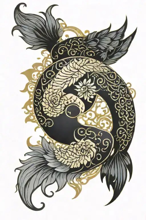Black And Gold Tui La In The Form Of Yin Yang