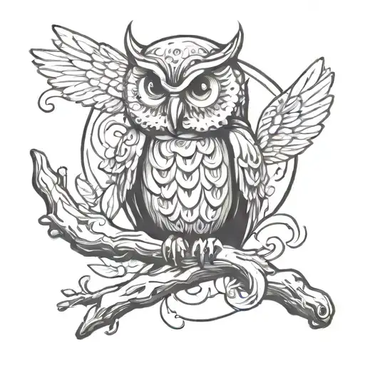 Whimsical Owl Perched