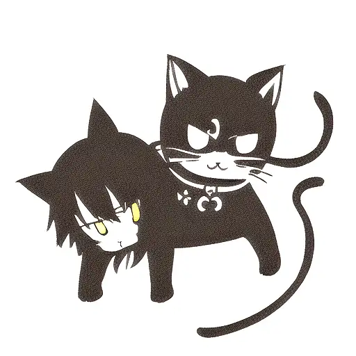 A Minimalist Tattoo Of A Pierced Cat Silhouette