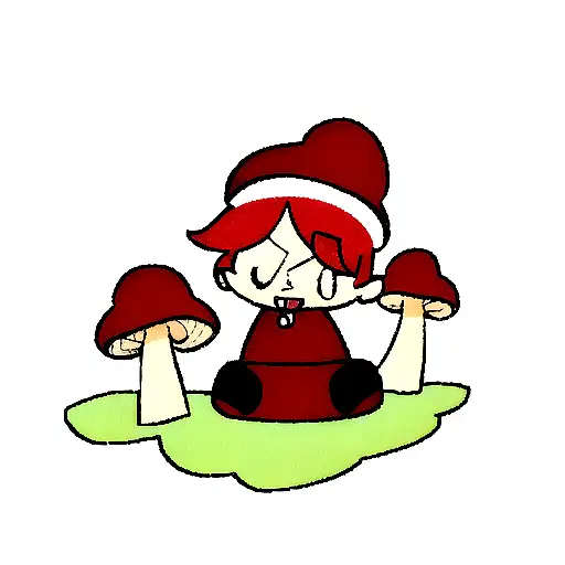 Little Pharmacist With Red Hair And Mushroom Hat