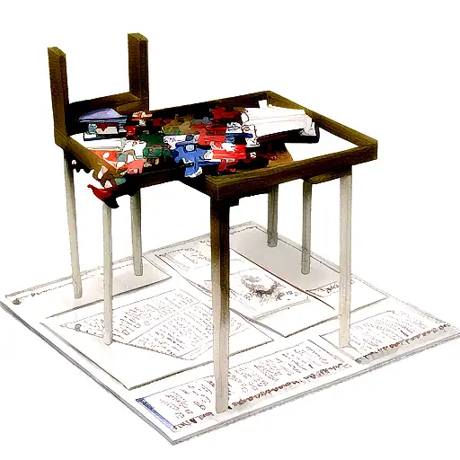 A Puzzle Piece Intertwined With A Book