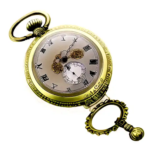 Pocket Watch Across A Rose