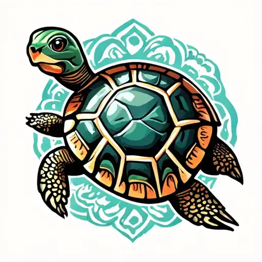 Tribal Turtle Tattoo Style