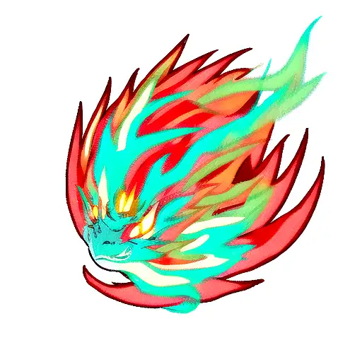 Dragon Eyes Glowing With Fire