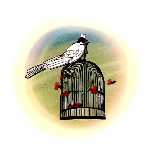 A Bird In An Open Cage
