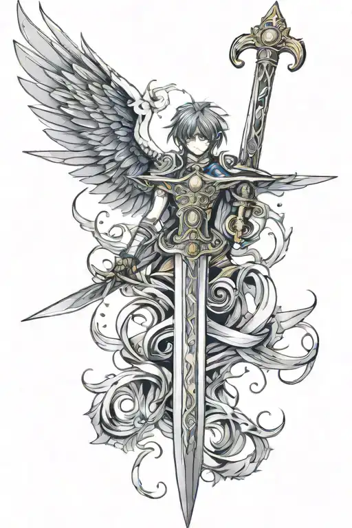 Sword With Wings Spread