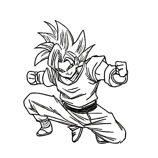 Dragon Ball Character In A Dynamic Fighting Pose