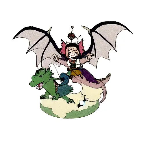 Mystical Dragon Holdinging A Compass