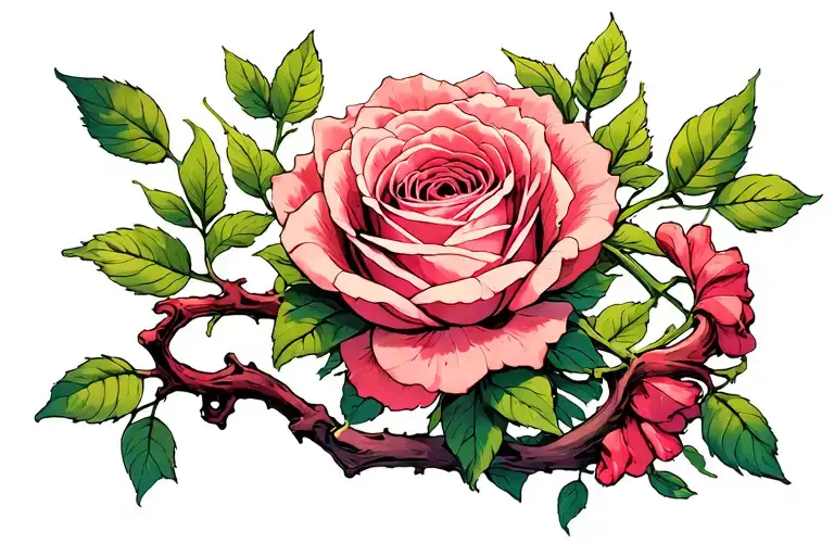 Collobour Bone Vine Wrapped With Arose At End