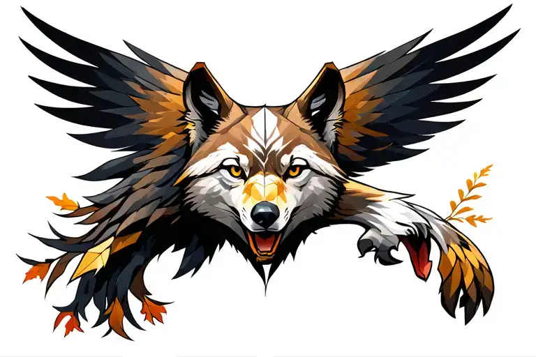 Eagle Wolf Tree Geometric