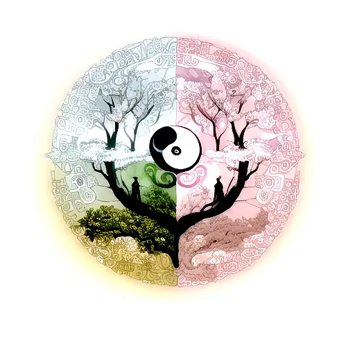 Celestial Tree In A Look Like A Yin Yang