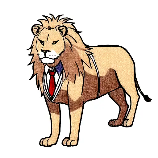 Lion With Necktie