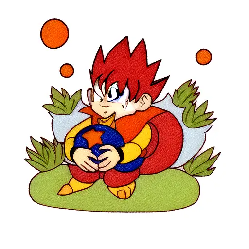 Kurama Sit Down On Dragon Ball With 4 Stars