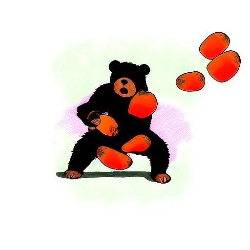 Bear Peeling An Orange