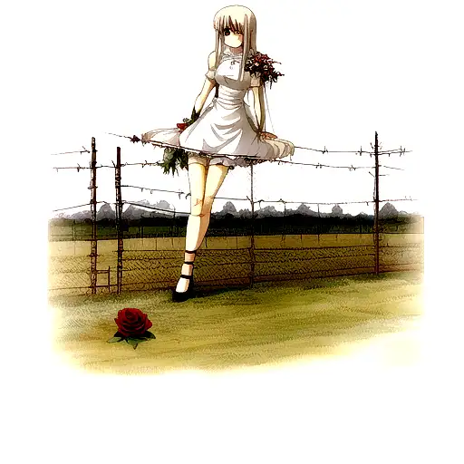 Long Rose On Barbed Wire