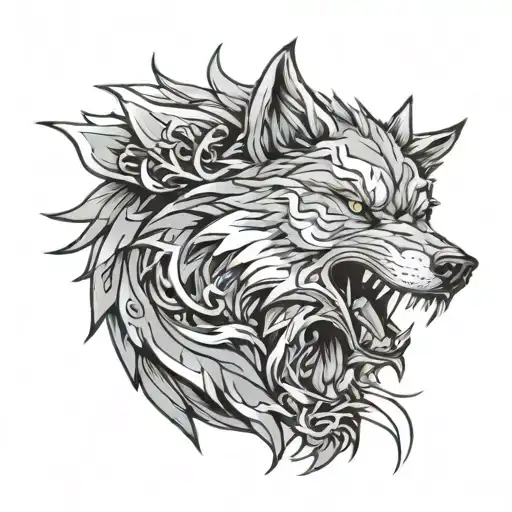 Angry Wolf Tattoo