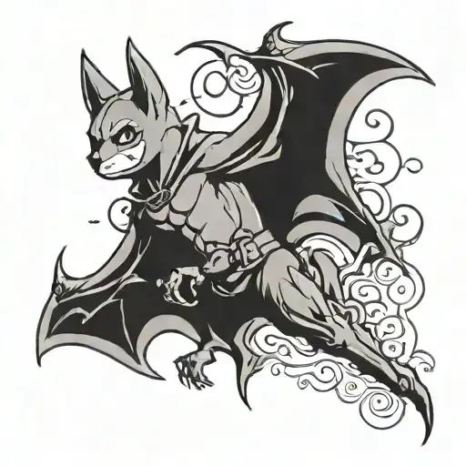 Bat In Flight With A Saddle On Its Back