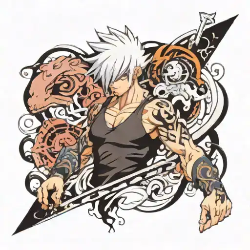 White Over Black Full Arm With