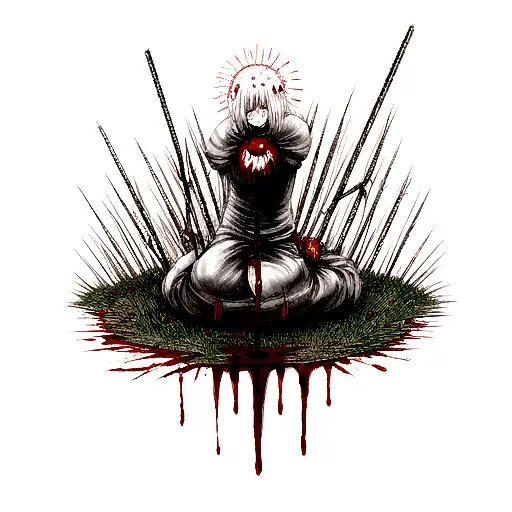 Berserk Curse Mark With Blood Dripping