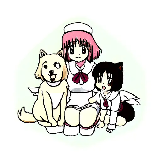 Female Dog With 2 Angels