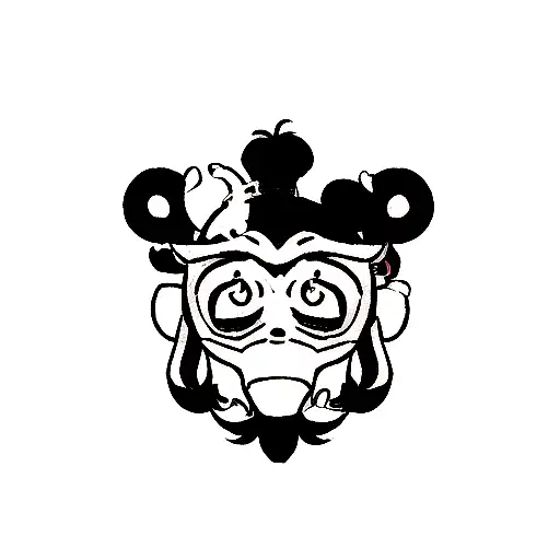 A Minimalist Tattoo Combining The Cancer Sign And Monkey Zodiac