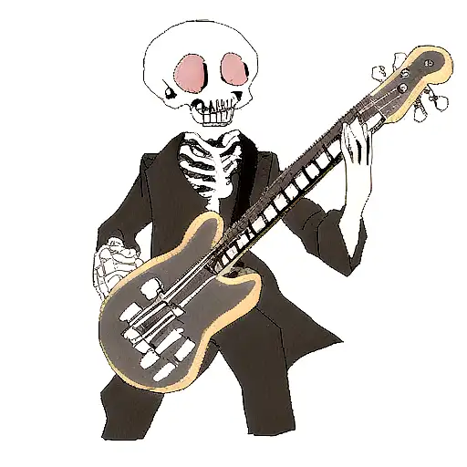 Skeleton Bass Player Psycobilly
