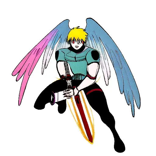 Bright Color Titans With Big Eyes Swords And Titans