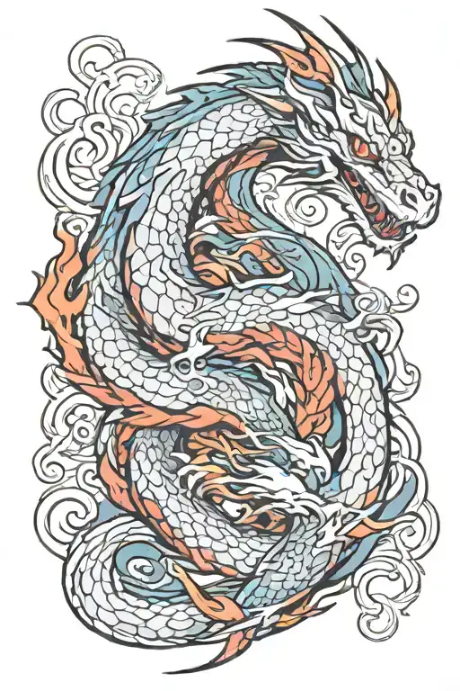 Fire And Water Dragon