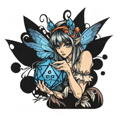 Fairy Holding D20 Dice